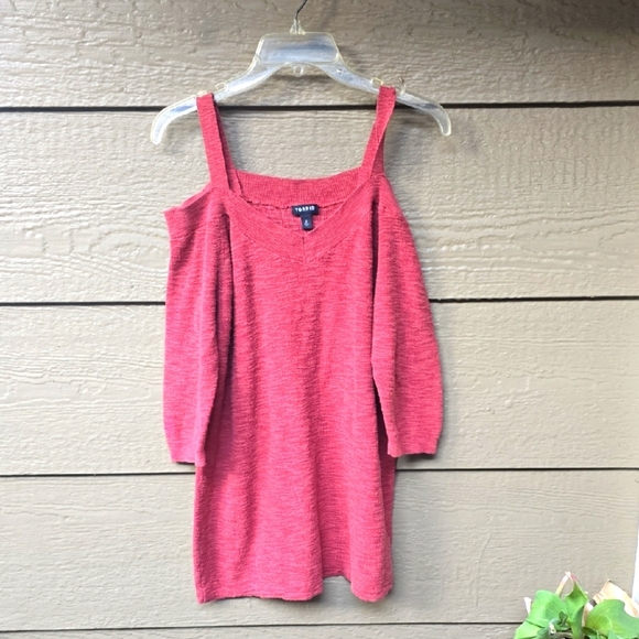 Torrid Dark Coral Pink Orange puce Knit Cold Shoulder Top 2X - Picture 6 of 12